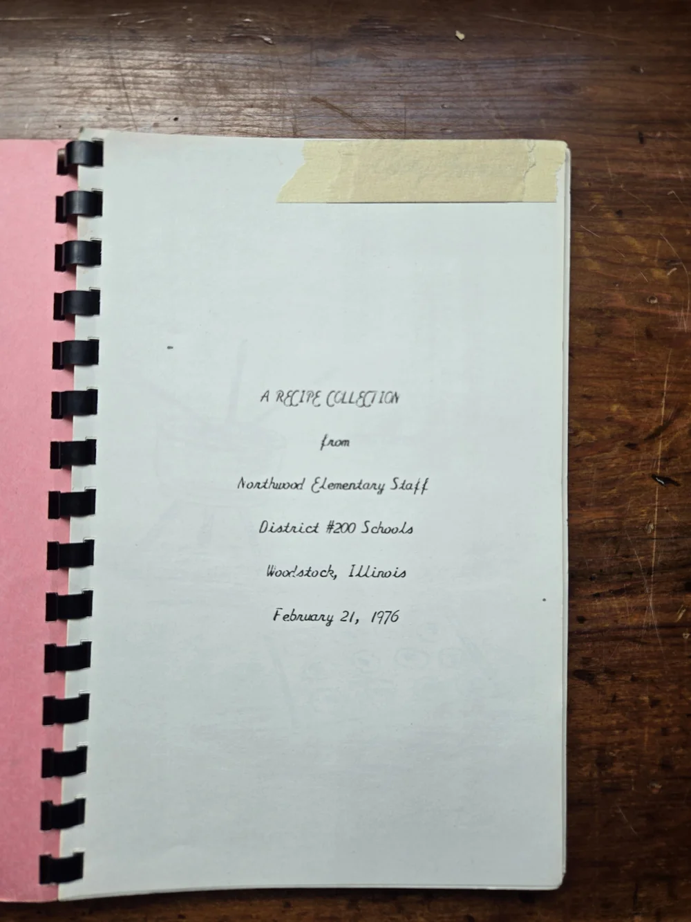 Readin', Writin' and Eatin' Pink Recipe Book 1976